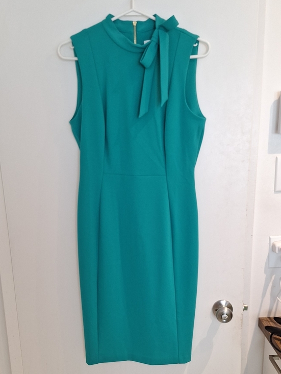 Calvin Klein Dresses & Skirts - Sleeveless Teal Bow-Neck Dress